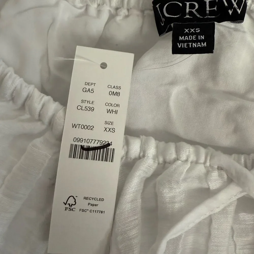J.Crew Pleated drawstring maxi skirt in linen blend NWT Size XXS